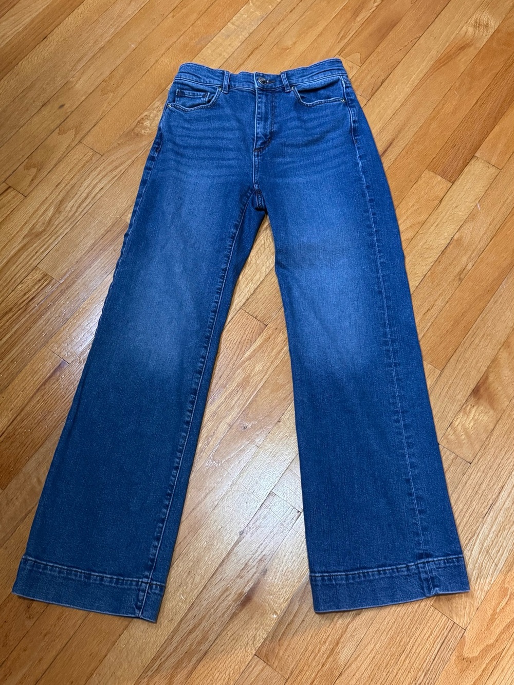 LOFT Wide-Leg High-Rise Jeans - Denim Blue
